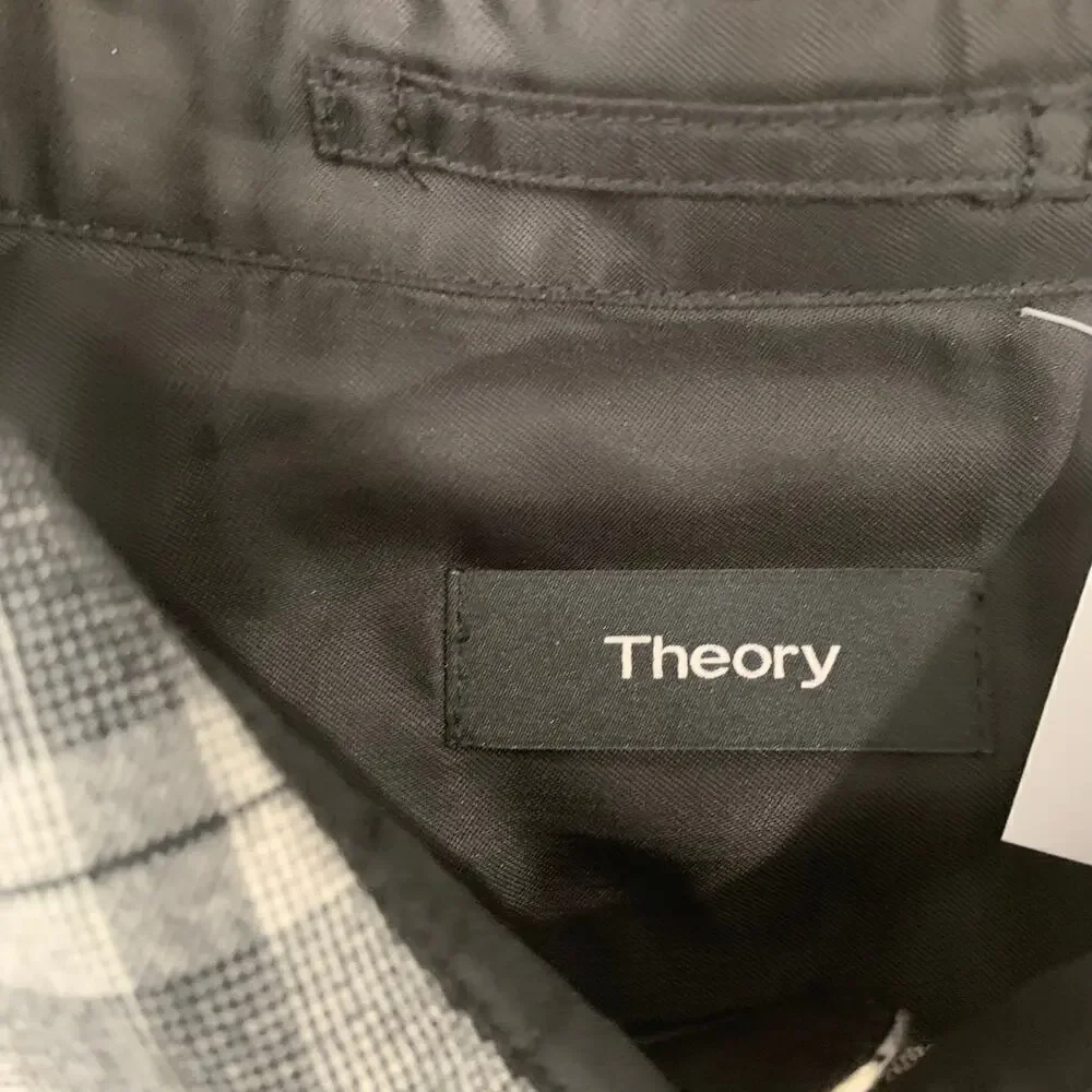 Theory Men's Plaid Button Down Shirt Size L - Picture 4 of 5